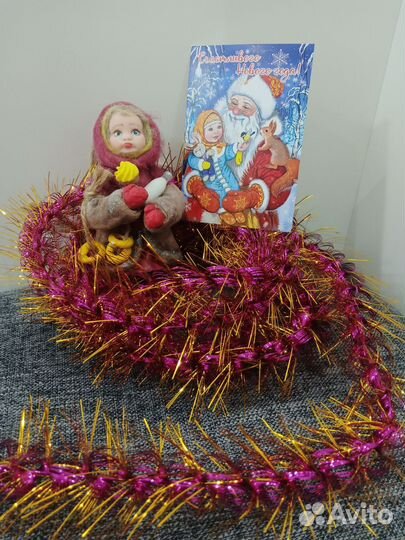 Ватная елочная игрушка ручная работа