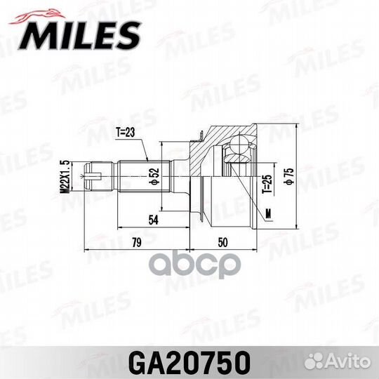 Шрус Honda Jazz/Fit GD1 2001 нар. ga20750 Miles