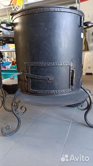 Печь для казана с трубой