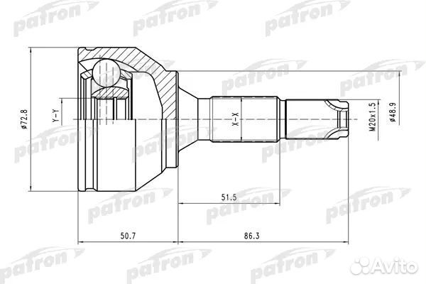 Patron PCV1561 шрус наружн к-кт 21x49x20 citroen C