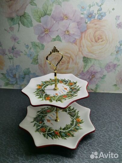 Подставка для пирожных 2 яруса, керамика