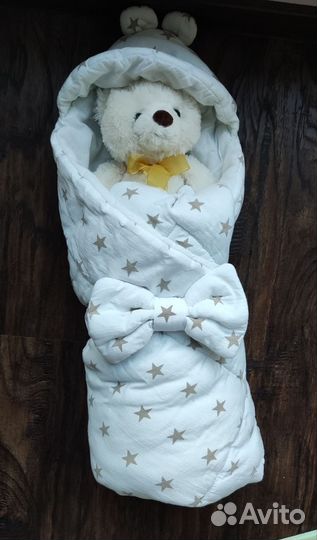 Одеяло конверт на выписку для новорожденного