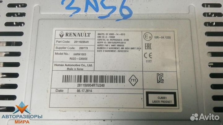 Магнитола Dacia Sandero 2 2015 281150954R