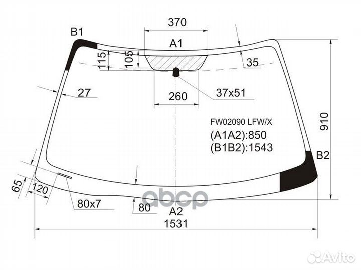 Стекло лобовое Toyota Solara 98-03 FW02090 LFW/X
