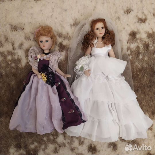 Фарфоровая кукла невеста и подруга невесты
