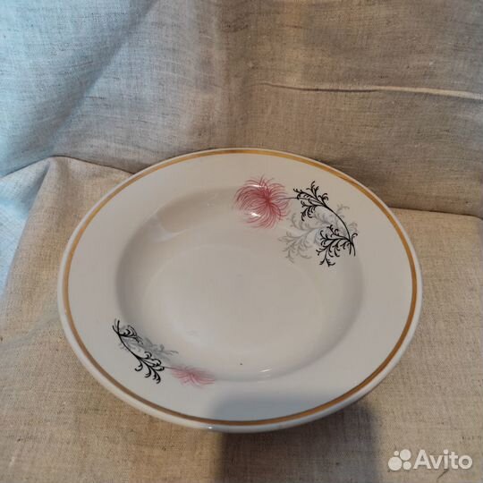 4 рижских тарелки для первого Пионы по