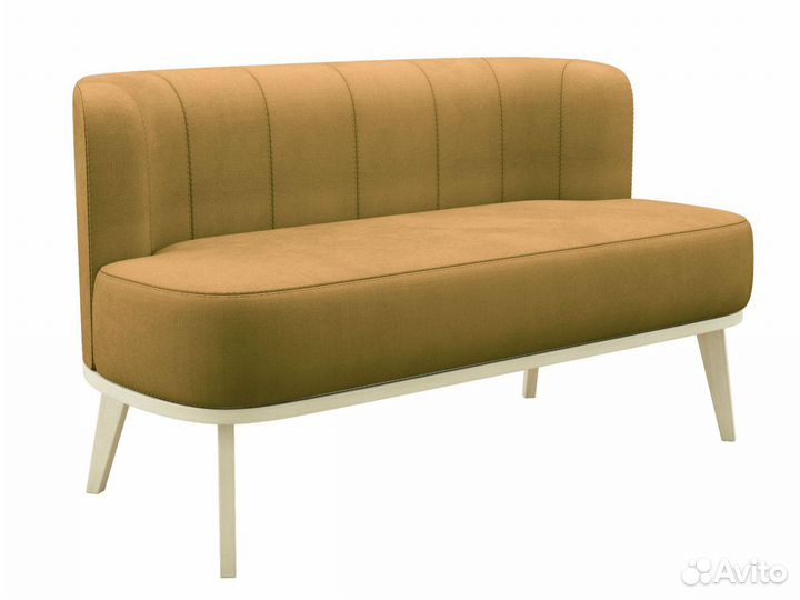 Прямой диван Грета Горчичный, велюр