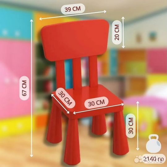 Детский стул маммут икеа, красный