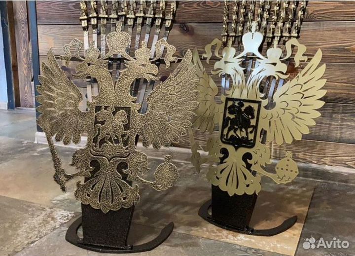 Шампура кованые в подставке Щит Шашлычный набор