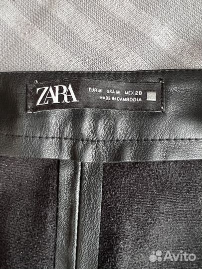 Кожаные брюки женские zara m