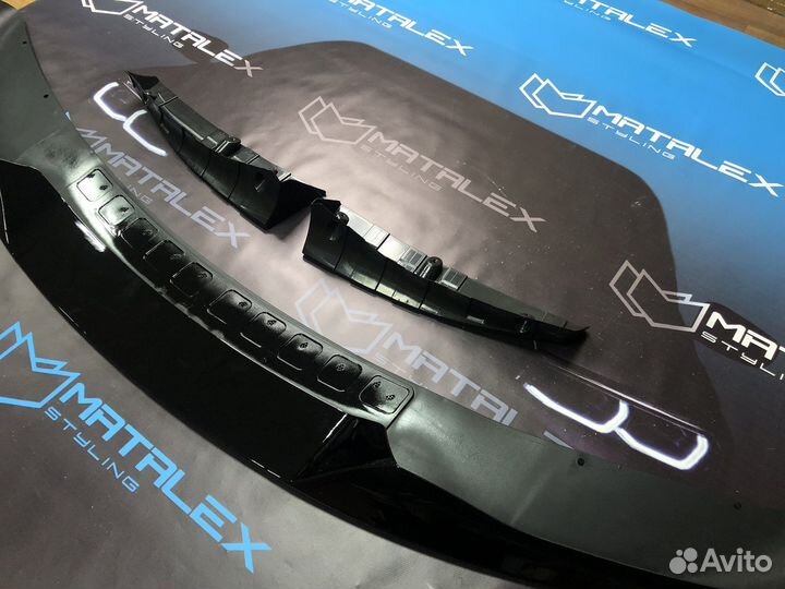 Слиттер переднего бампера BMW X5 F15 глянец