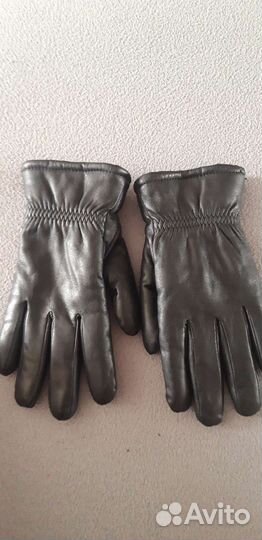Мужские кожаные перчатки зимние новые