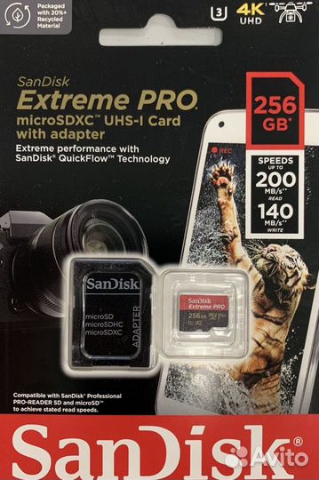 Карта SanDisk Extreme Pro 256GB (sdsqxcd-256G-GN6M