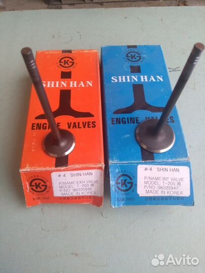 Клапана впускной выпускной авео к-т 1,4 1,5 sohc