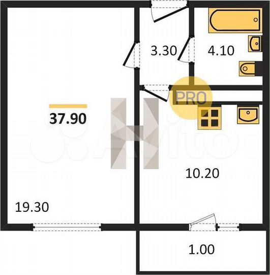 1-к. квартира, 37,9 м², 13/17 эт.