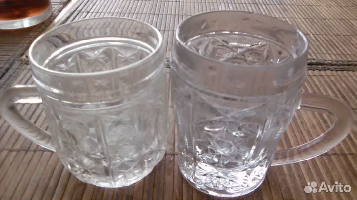 Кружки пивные (мини) прессованый хрусталь