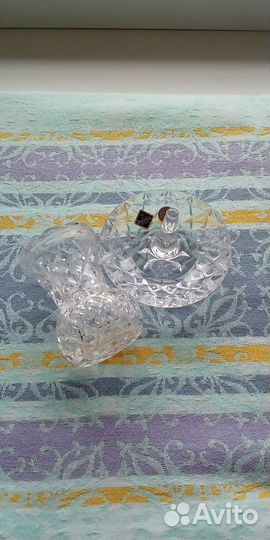 Вазочка из хрусталя,Чехия,и подставка для колец