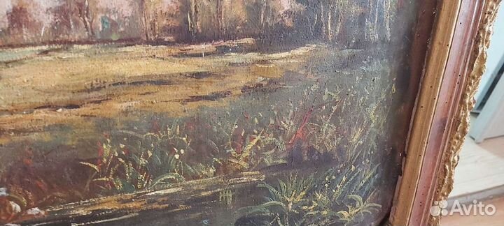Картина маслом на холсте старинная