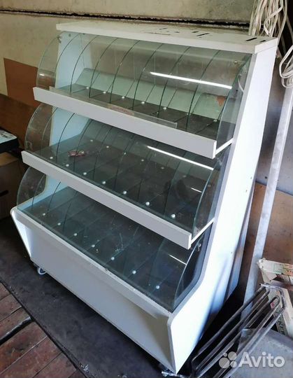 Стеллаж витрина стеклянная