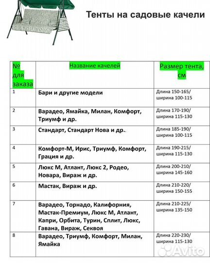 Тент на садовые качели