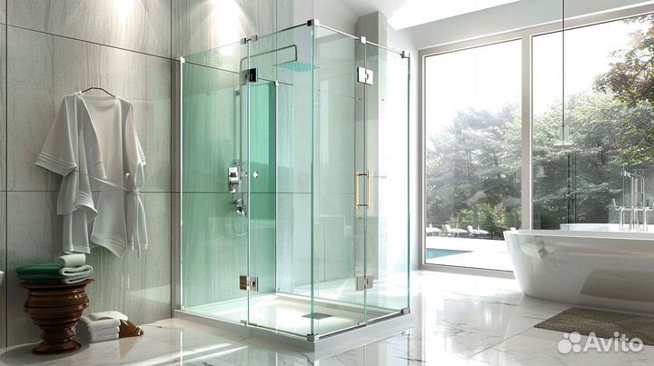 Стеклянные душевые перегородки