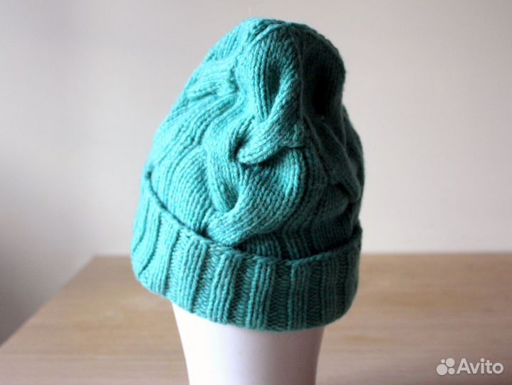 Шапка женская вязаная зимняя из шерсти и кашемира