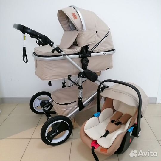 Коляска 3в1 Кука 1 бежевый
