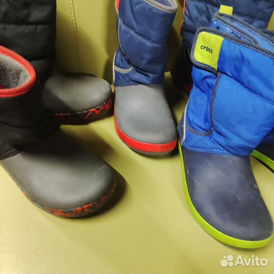 Сапоги сноубутсы crocs двойне погодкам 29 30