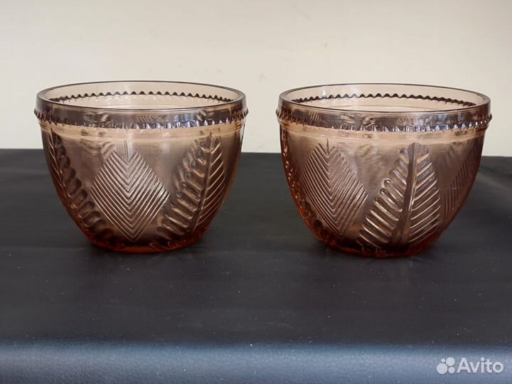 Салатник цветное стекло набор 2 шт