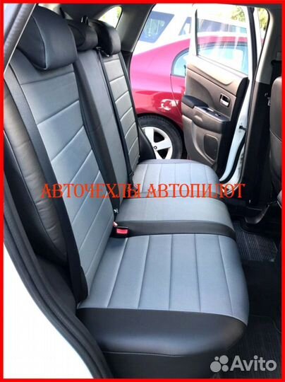 Чехлы Автопилот Mitsubishi ASX из экокожи чёр-сер