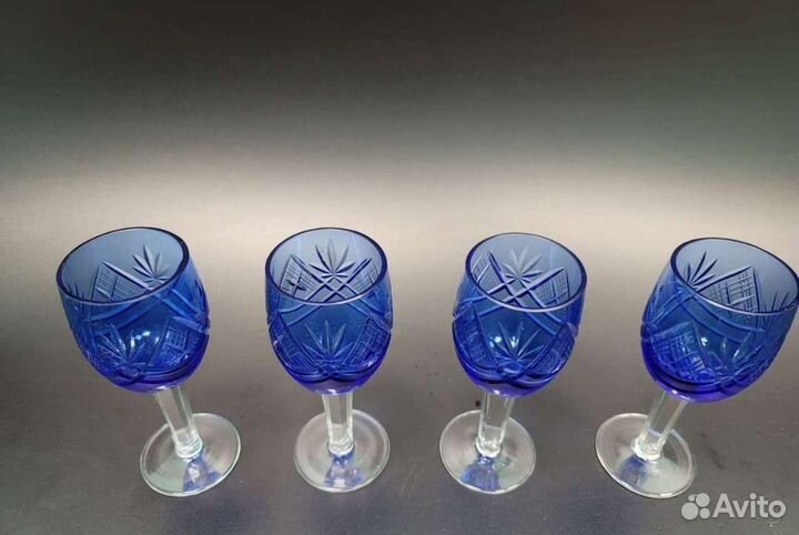 Фужеры синее стекло СССР