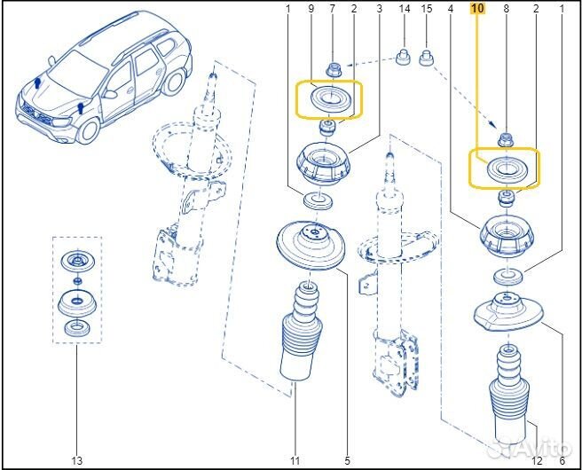 Опора стойки передняя Renault Duster F4R 2021