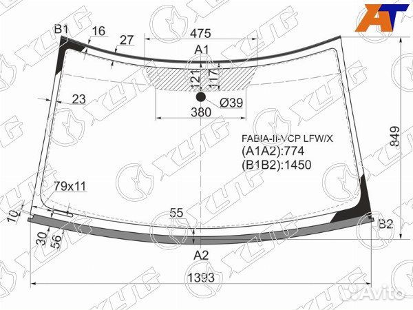 Стекло лобовое skoda fabia II
