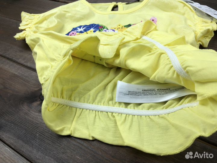 Яркая летняя футболка для девочки 68 74 Италия