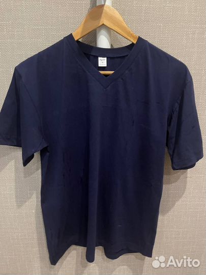 Мужская темно-синяя хлопковая футболка Anjelik 52