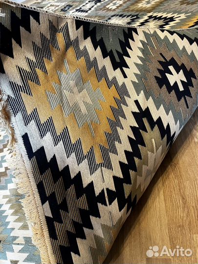 Ковер турецкий килим Diamond Green безворсовый