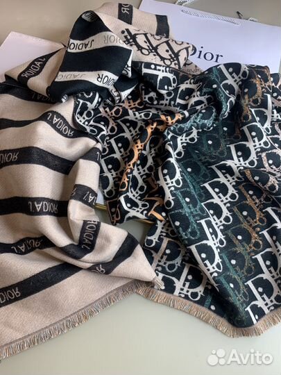 Палантин Диор Dior двусторонний кашемир