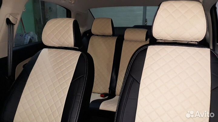 Чехлы Ромб экокожа на Volkswagen Polo Автопилот