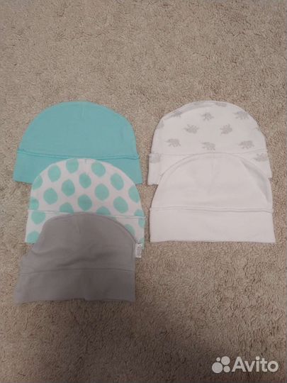 Шапочки для новорожденных 0-3 мес