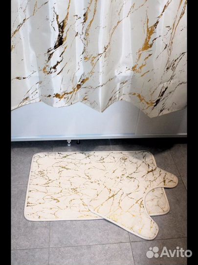 Набор ковриков и штор 3в1 (ванная и туалет)