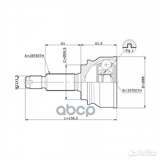 Шрус привода dfcv050 double force