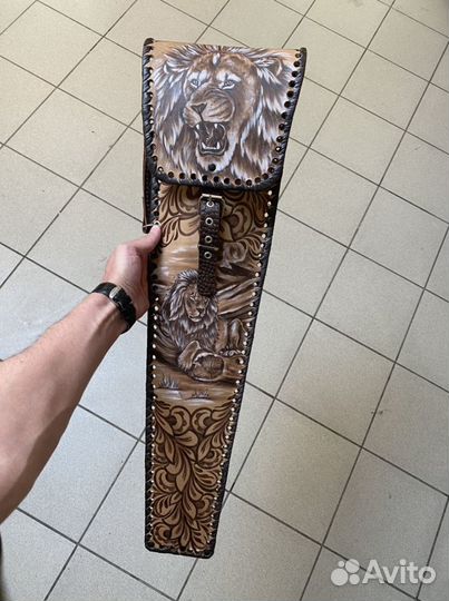 Подарочный набор шампуров в кожаном чехле 