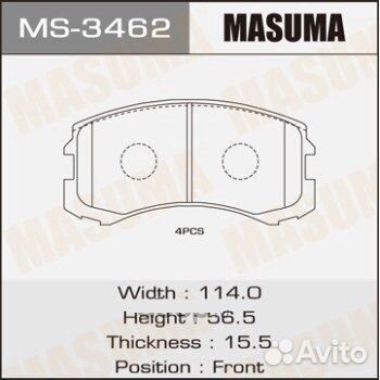 Колодка Тормозная masuma MS-3462 Mitsubishi