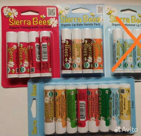 4 шт. Sierra Bees органич. бальзамы для губ