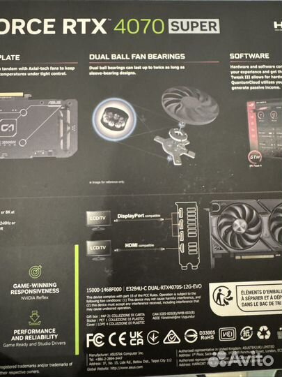 Nvidia Видеокарта RTX 4070 Super Asus Dual 12GB