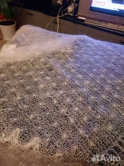 Пуховой платок новый паутинка