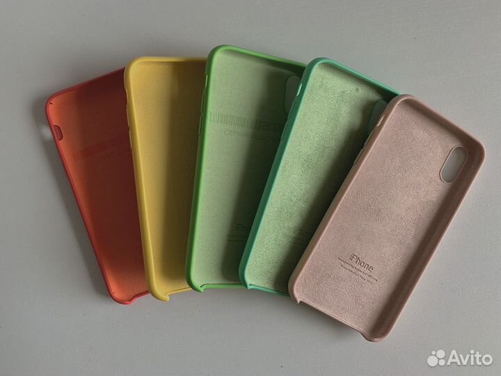 Чехол на iPhone XS однотонный 5 шт