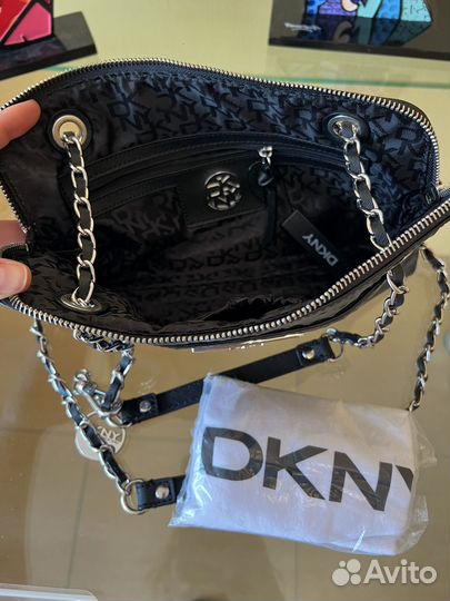 Модная новая кожаная сумка dkny,оригинал