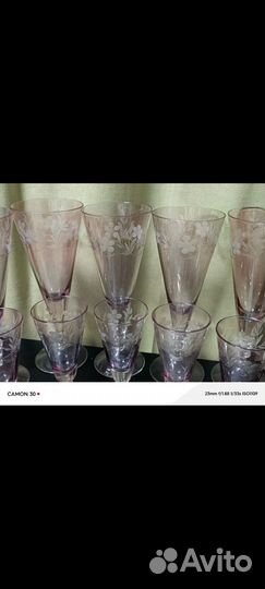 Фужеры и рюмки йветное стекло СССР