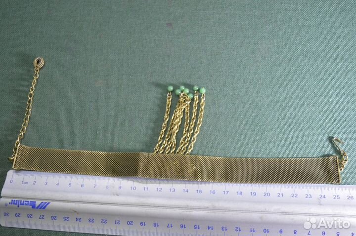 Чокер металлический, ожерелье. Висюльки с бусинами